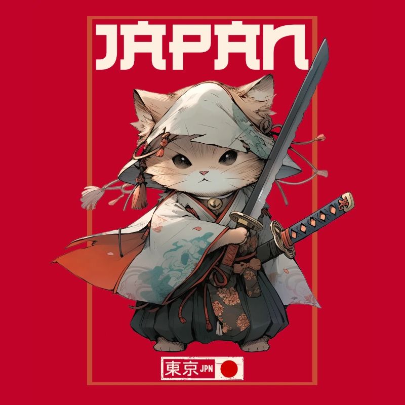 Asia Cat Japanese Samurai Samurai