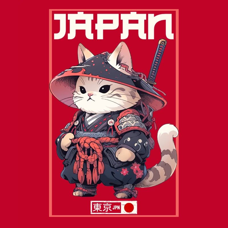 Asia Cat Japanese Samurai Samurai