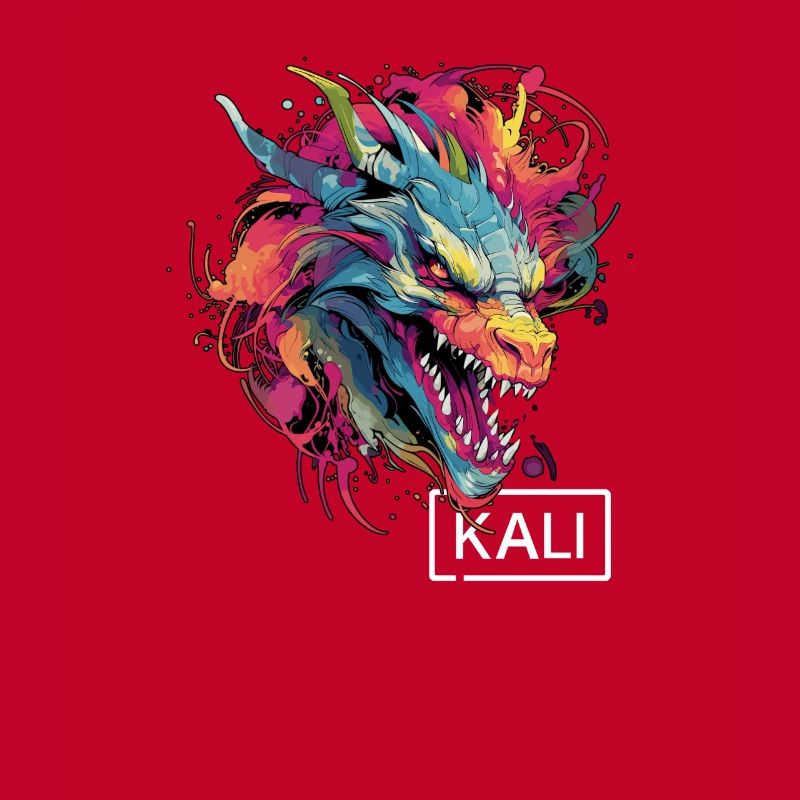 Buntes Kali Linux Drachen-Design für DevOps &