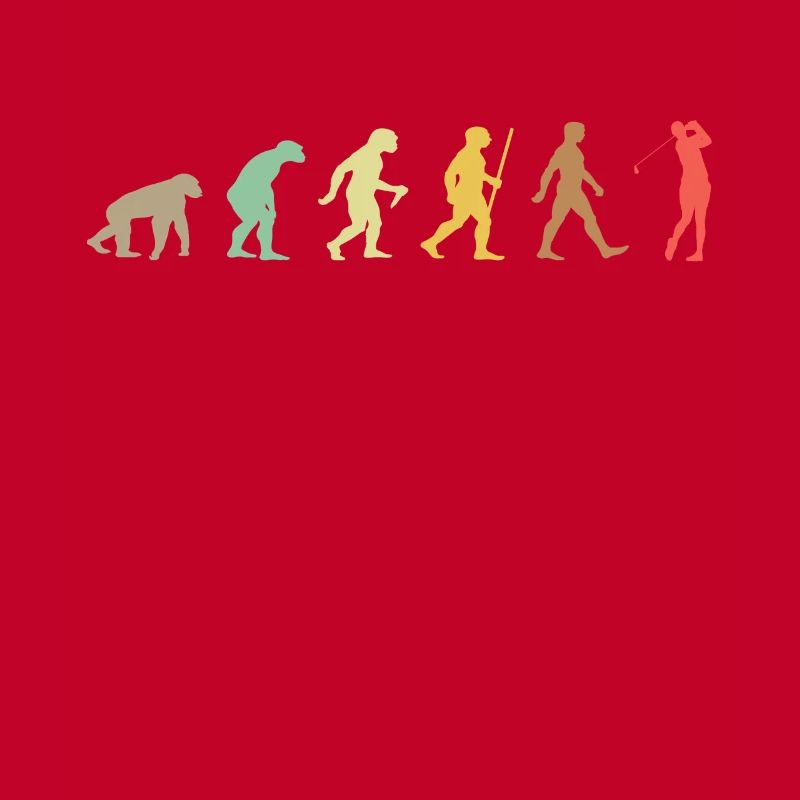 Golf Retro Golfer Evolution Funny Golfing