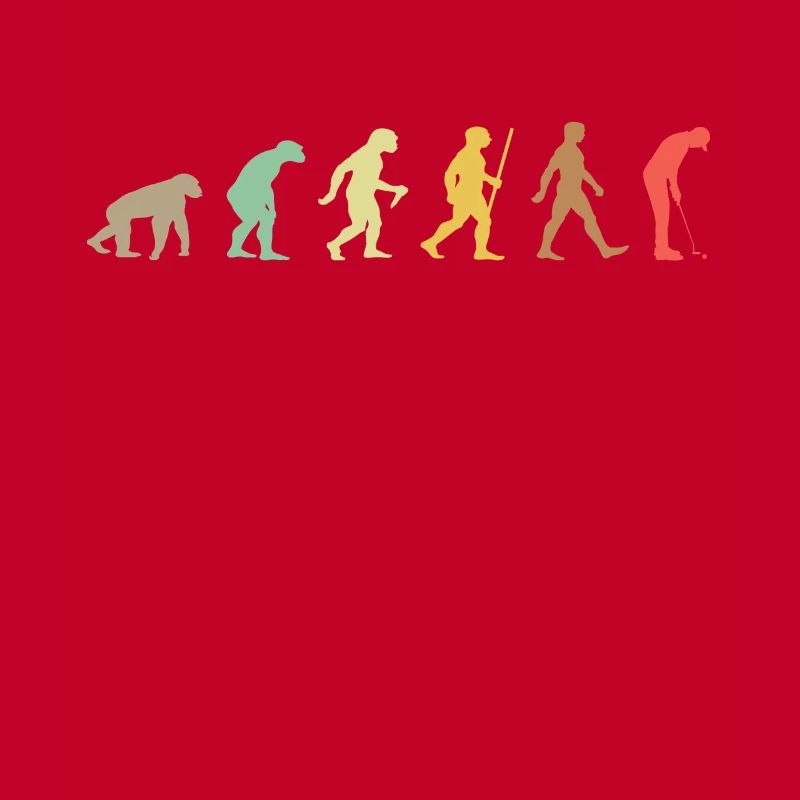 Golf Retro Golfer Evolution Funny Golfing