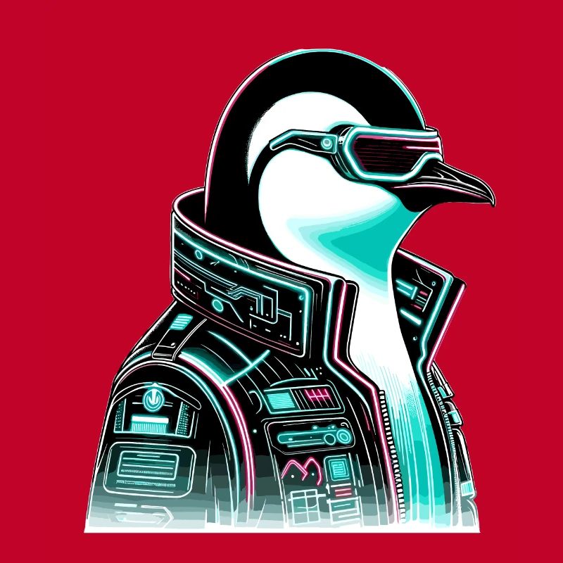 Cyberpunk Pingouin Conception graphique