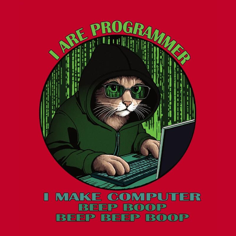 Ich bin Programmierer, grün, Programmierkatze
