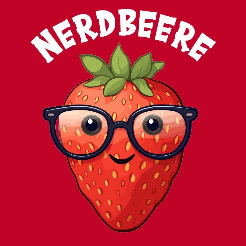 Nerdbeere Junge Mädchen Nerdy Nerd Erdbeere