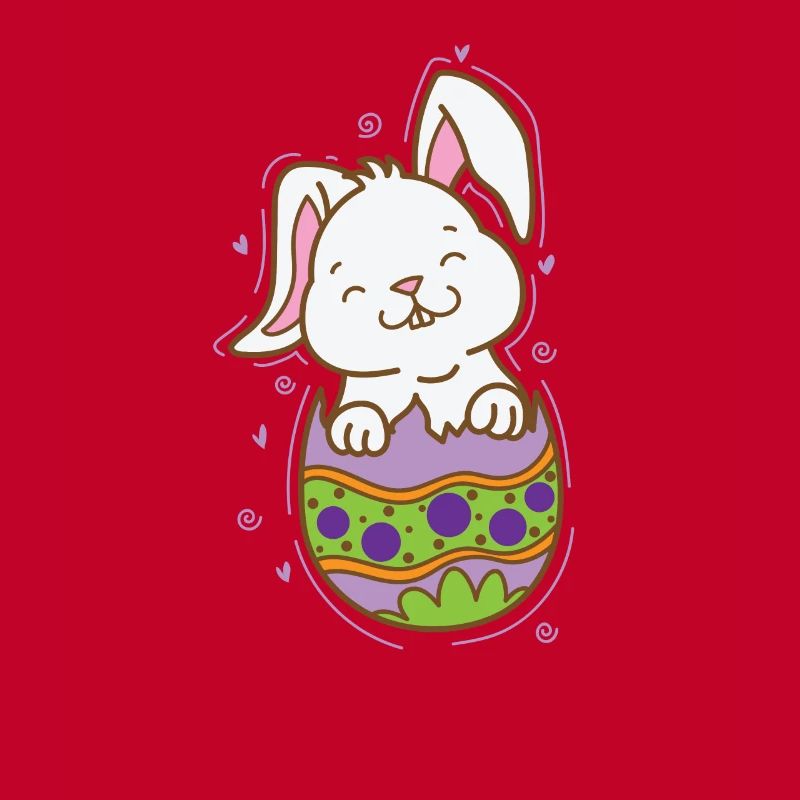 Lapin de Pâques éclos d’un œuf de Pâques