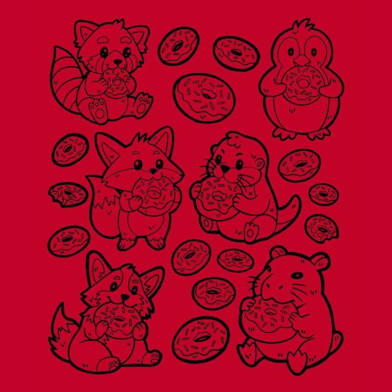 Donut Doodle: Capybara, Fuchs, Corgi, Otter