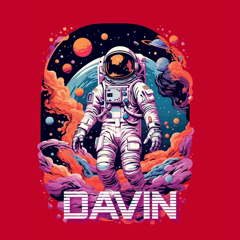 DAVIN - Beautiful boy name with cool astronaut