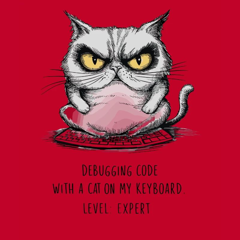 Débogage Code Chat Clavier Expert Humour