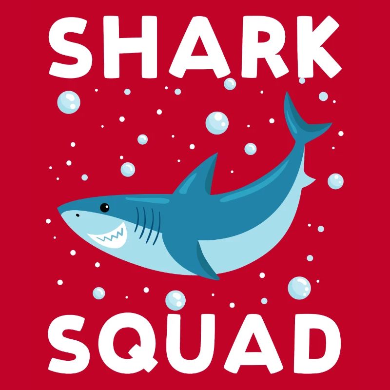 Cool Shark Squad with Surfboard Summer Vibes
