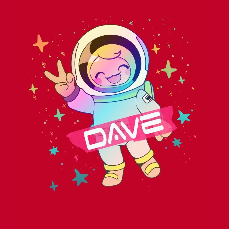 DAVE - Beau nom de garçon avec astronaute mignon