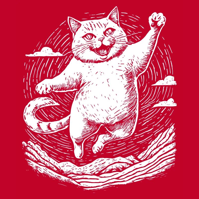 Cat practicing karate