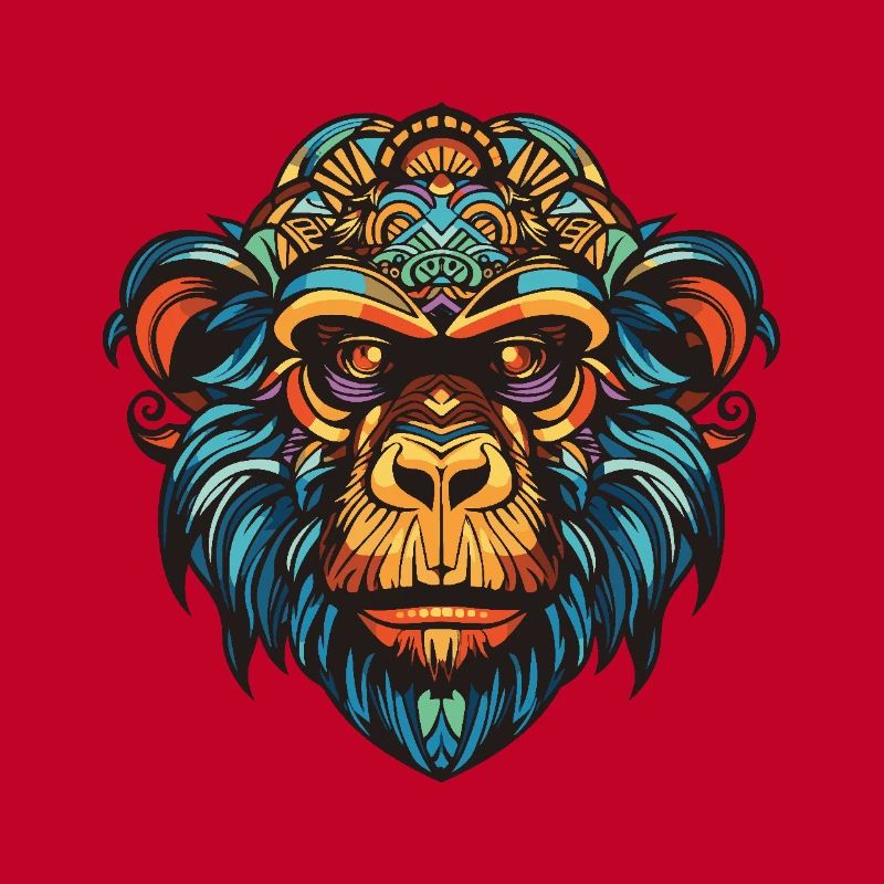 Monkey Portrait Head