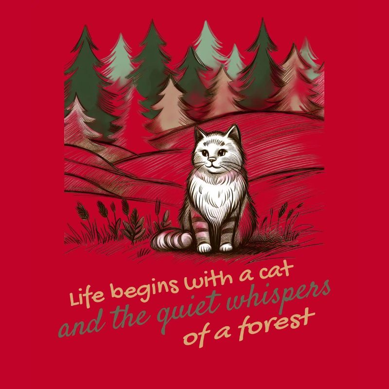 Conception de chat et de forêt - Nature paisible