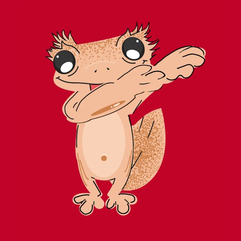 Dabbing crowned gecko