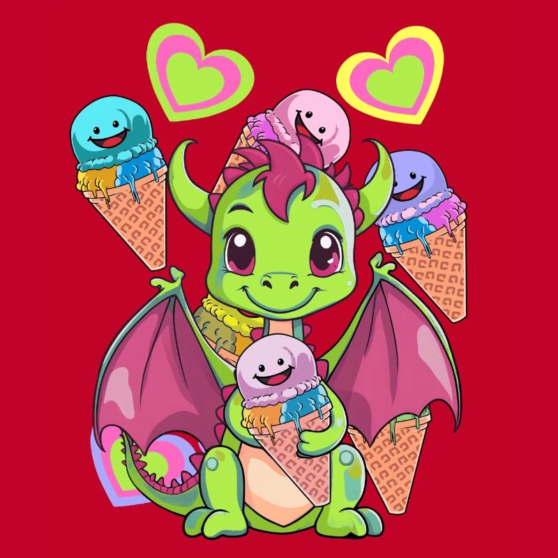 Eis Eiskreme Eiscrem Kinder Kind Drache Drachen