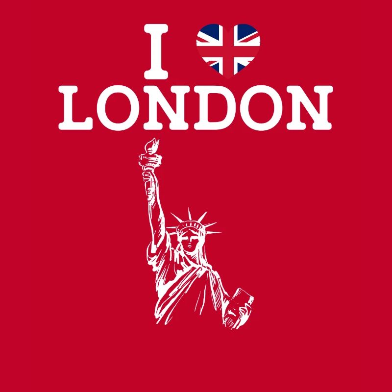 J’aime Londres Statue De La Liberté Angleterre Drapeau Jeu De Mots