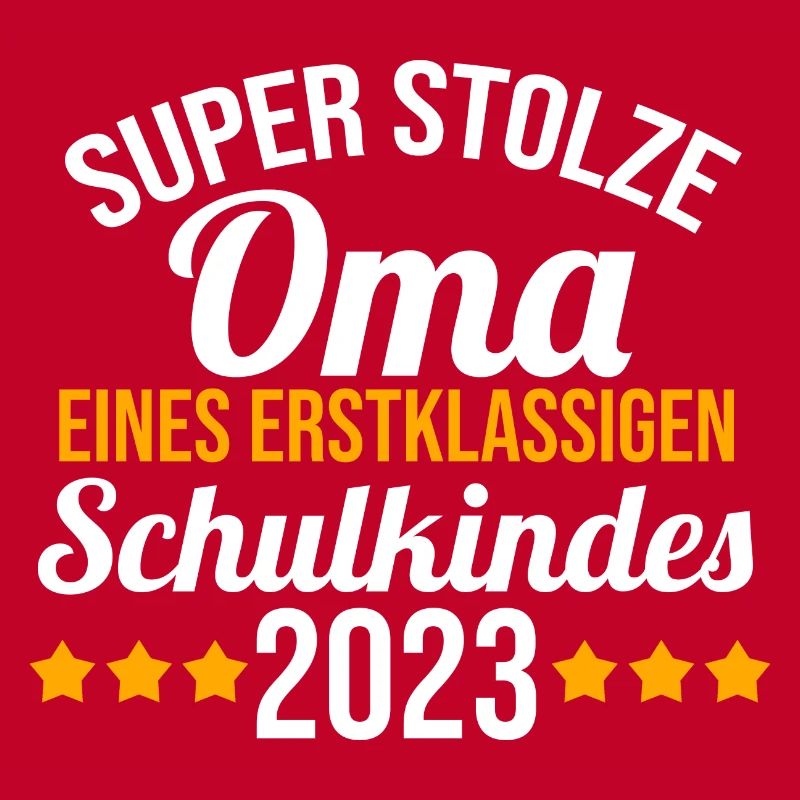 Stolze Oma eines Schulkind 2023 Einschulung