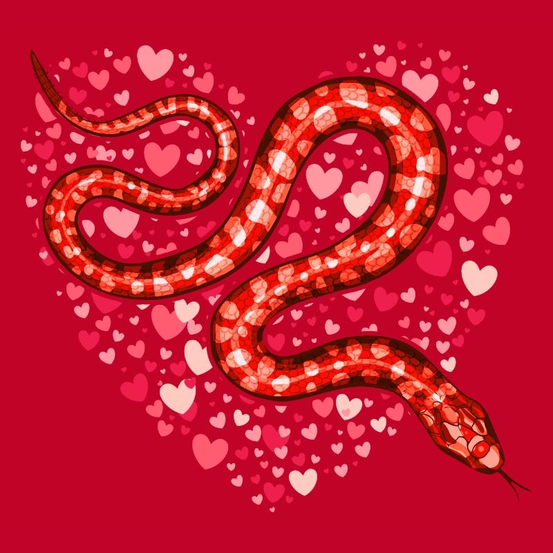 La Saint-Valentin serpent je vole des coeurs Python amoureux