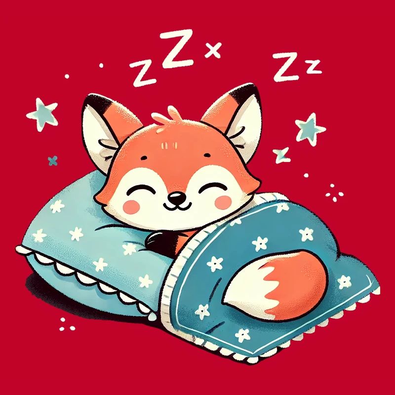 Fox Sleeping In Bed At Night Time