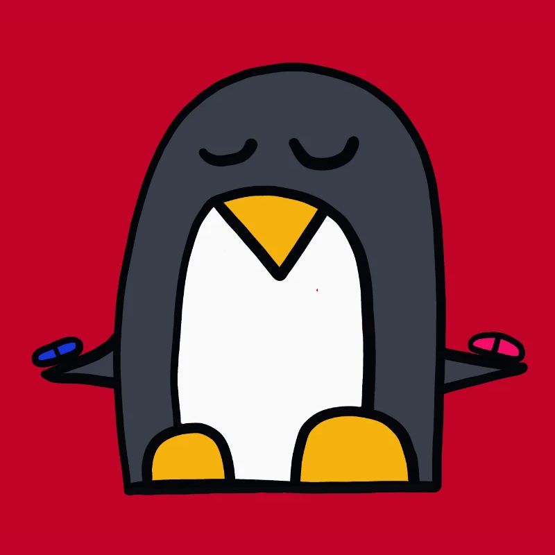 rote Pille oder blaue Pille? Pinguin aus der Matri