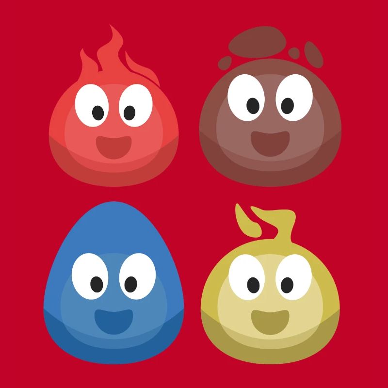 4 Elemente (Feuer, Erde, Wasser, Luft) (Bubble)