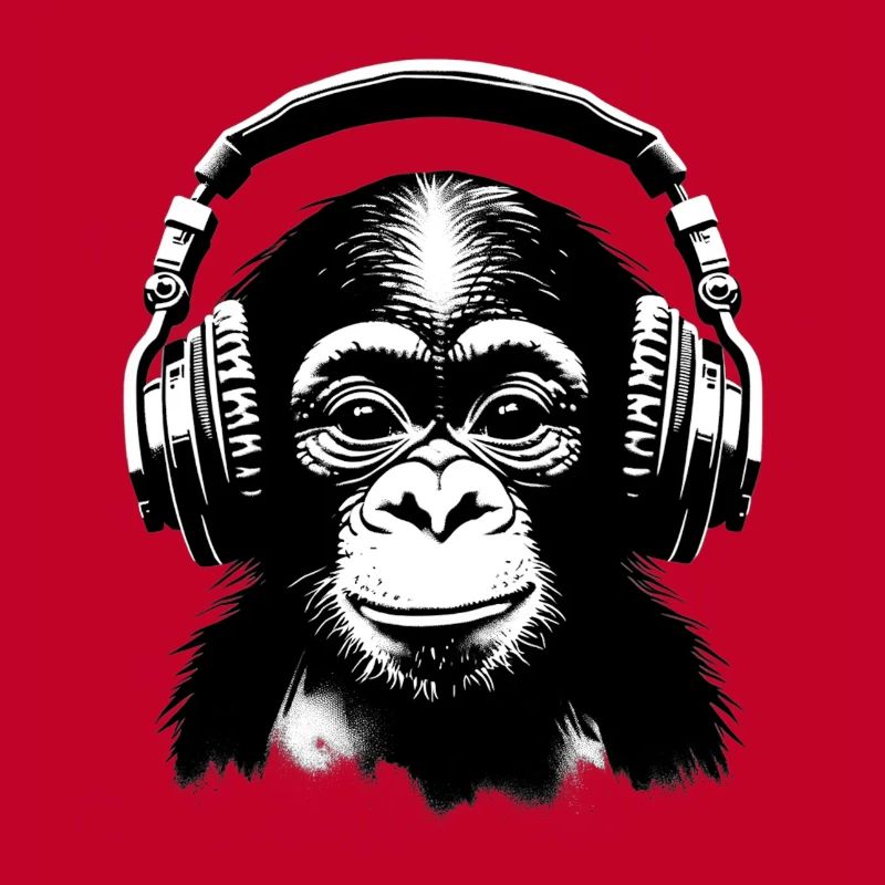 Affe mit Kopfhörern 🎧