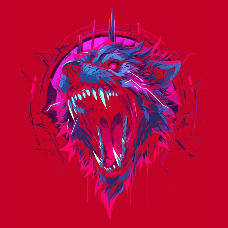 Synthwave Wolf