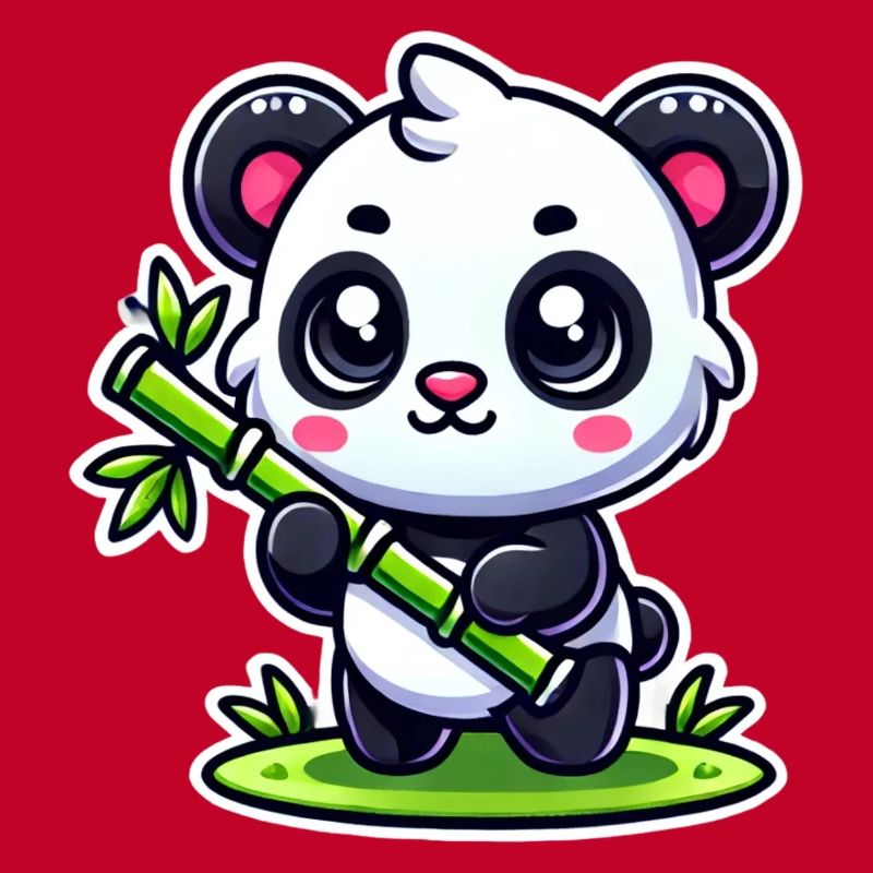 Süßer Panda mit Bambus