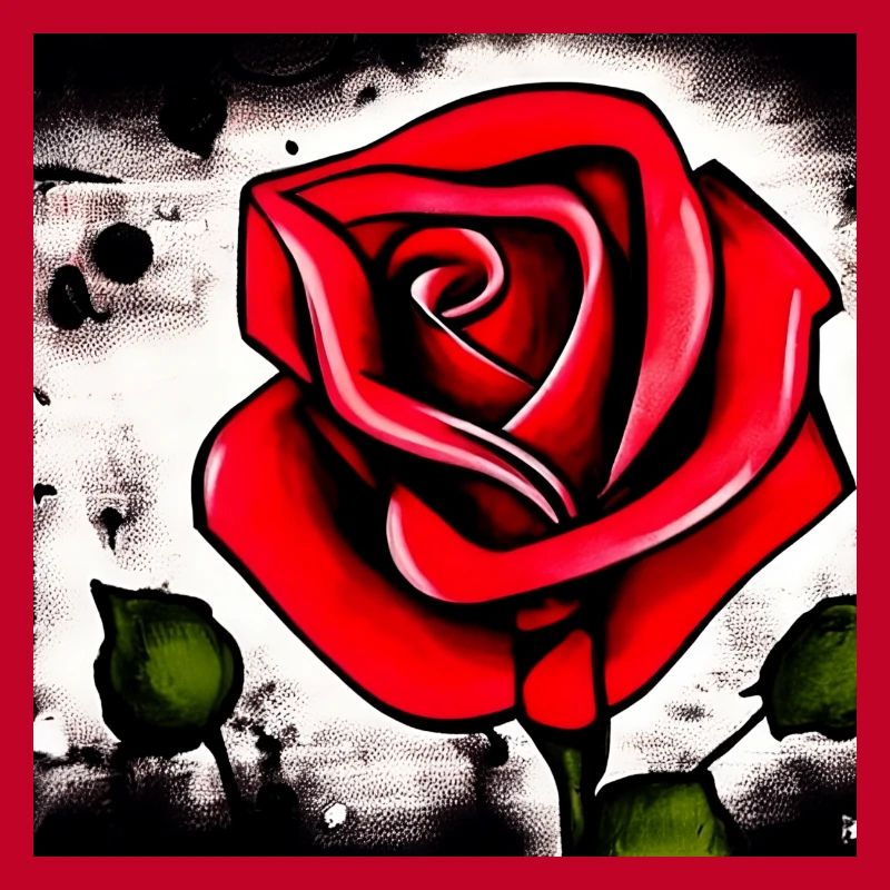 Rote Rose Graffiti-Stil