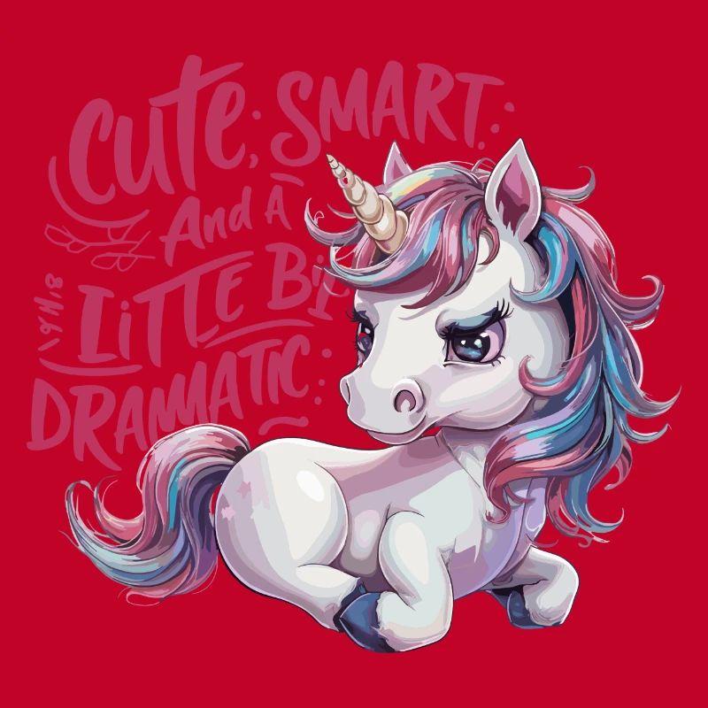 Funny Cute Smart Dramatic Unicorn Einhorn