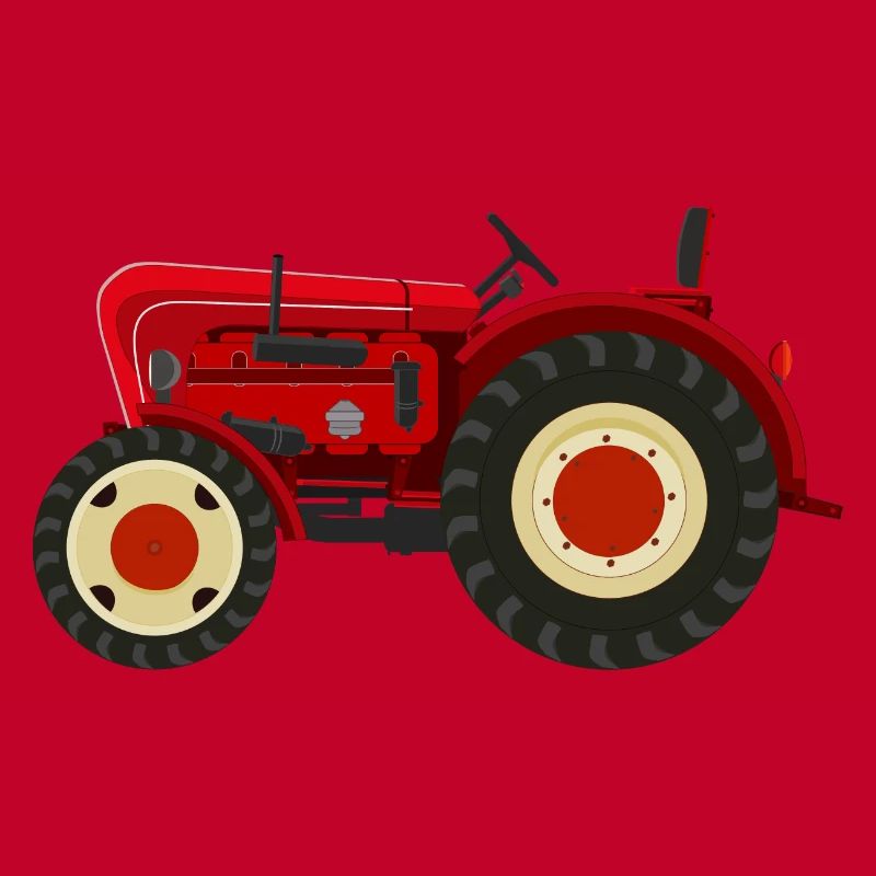 Retro Oldtimer-Traktor rot