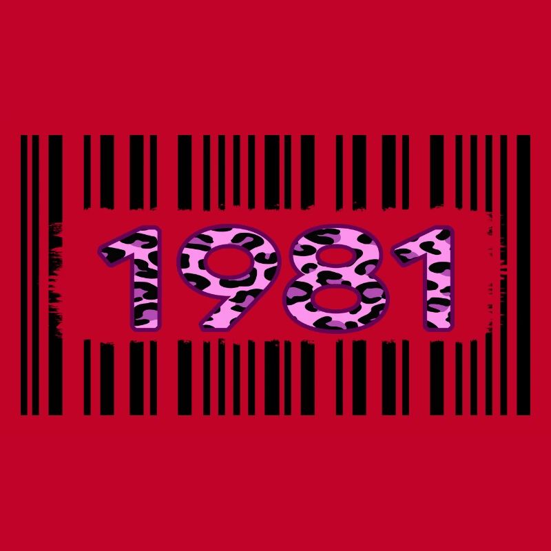 1981 Birthday Anniversary Barcode Pink Leopard