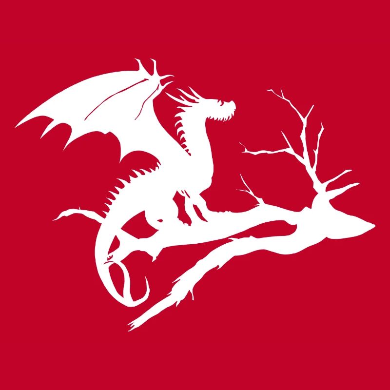 Dragon Design Silhouette Dead Tree