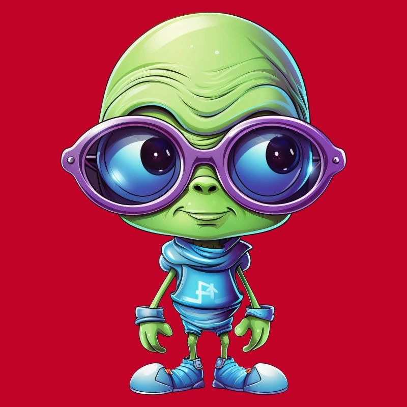 Nerdiges Alien mit Brille