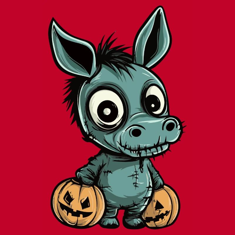 Esel Halloween Comic Lustig