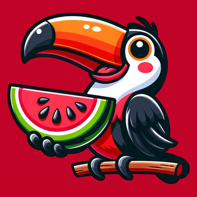 Oiseau, Toucan, Oiseau De Paradis, Melon, Pastèque