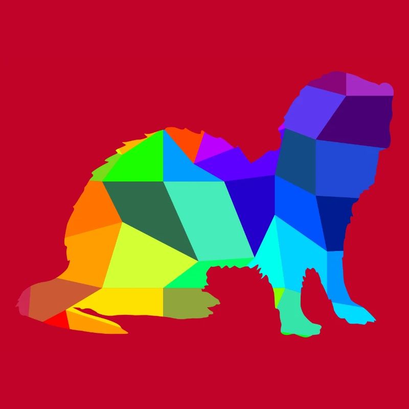 Frettchen Regenbogen Tiere Polygon