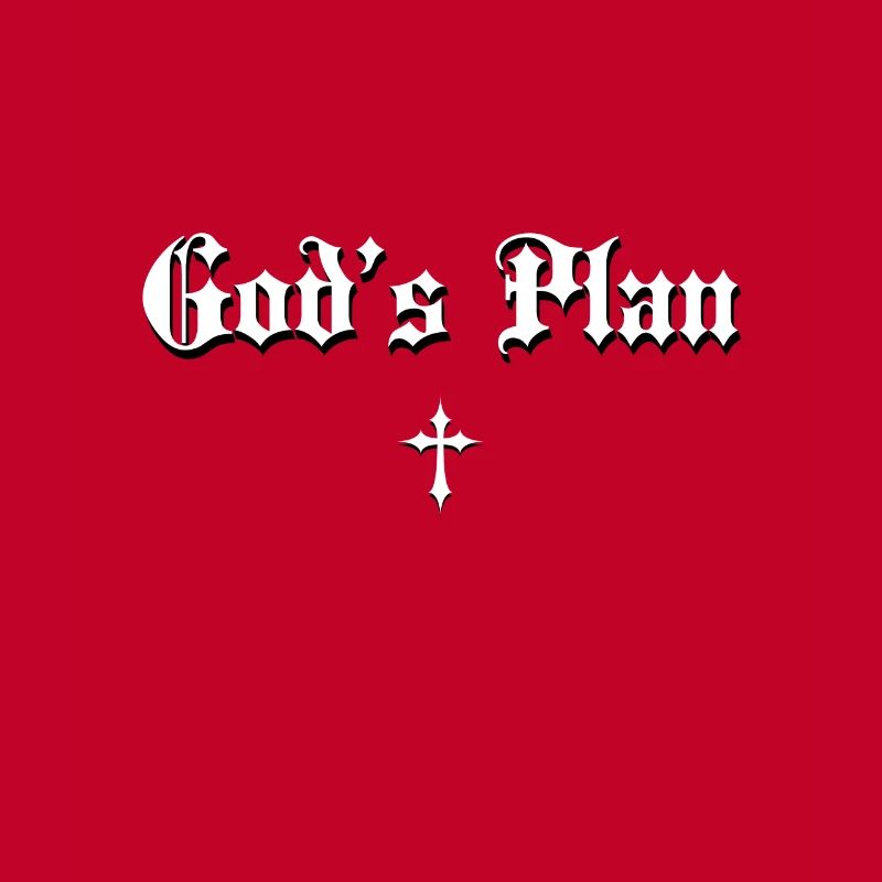 God's Plan in Gothic script with cross