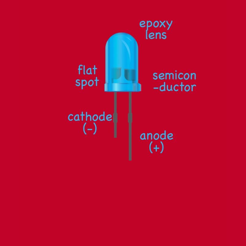 electronic blue LED with description as a gift