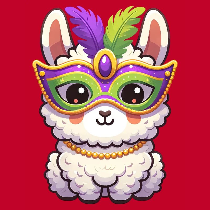 Conception de fête de lama de Mardi Gras