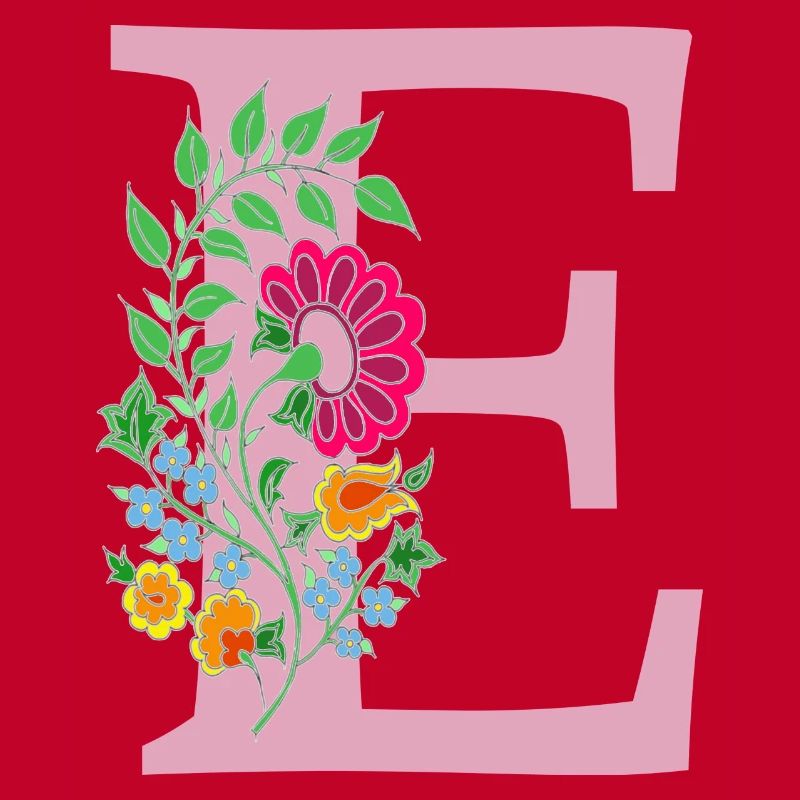 fleur 12 rouge avec e