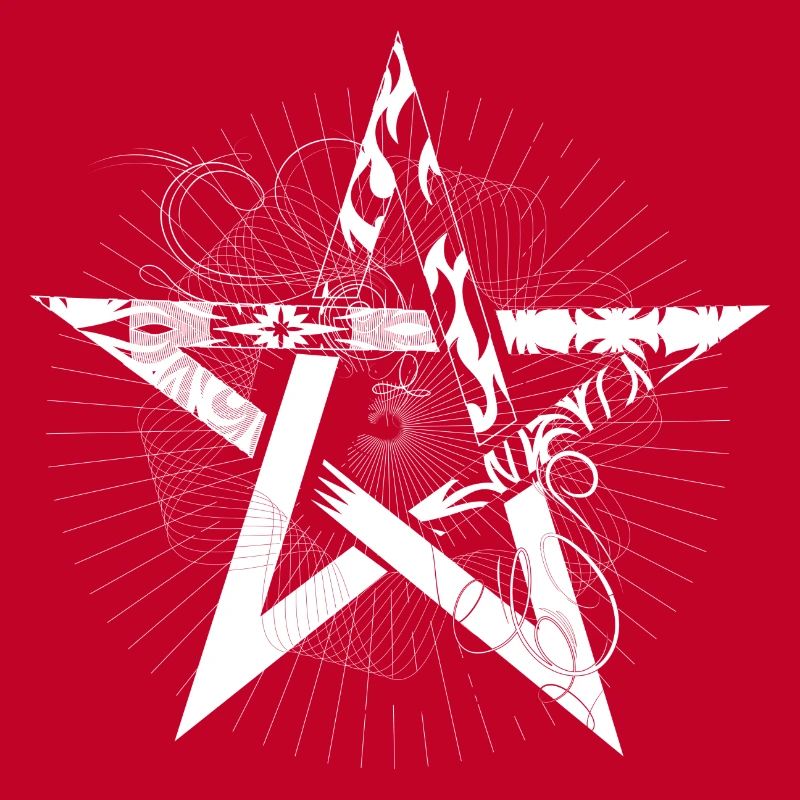 white pentagram with rays
