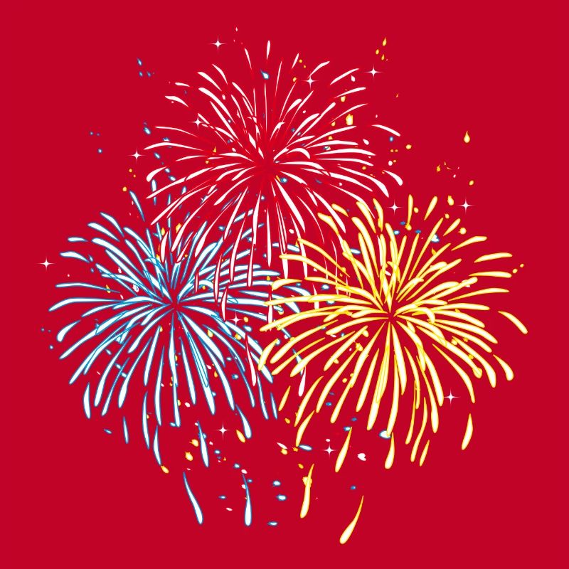 Feux d'artifice en trois couleurs