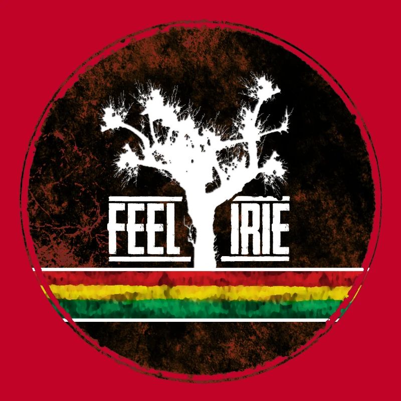 Feel Irie Tree avec des rayures reggae
