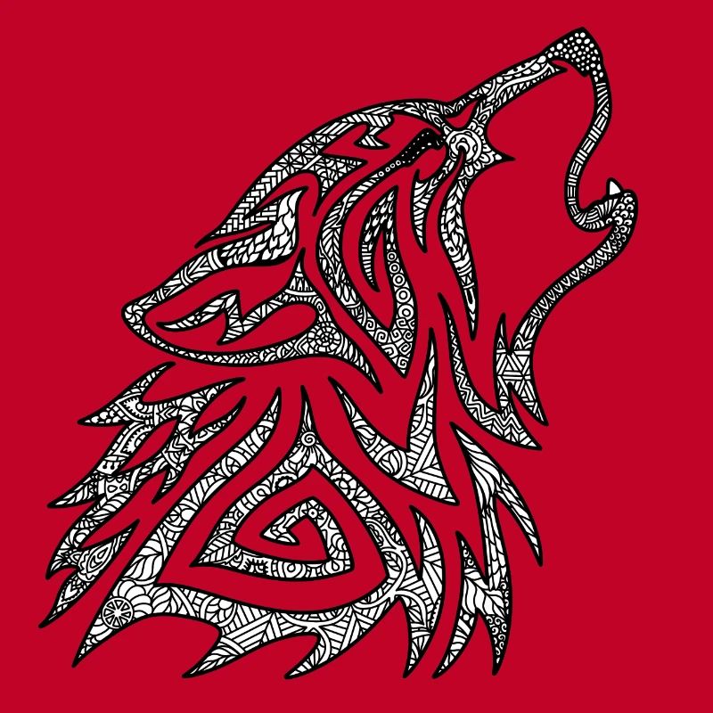 Mandala de loup hurlant
