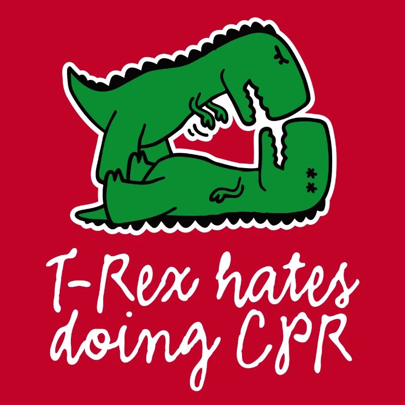 T-Rex hates doing CPR Erste Hilfe Krankenschwester