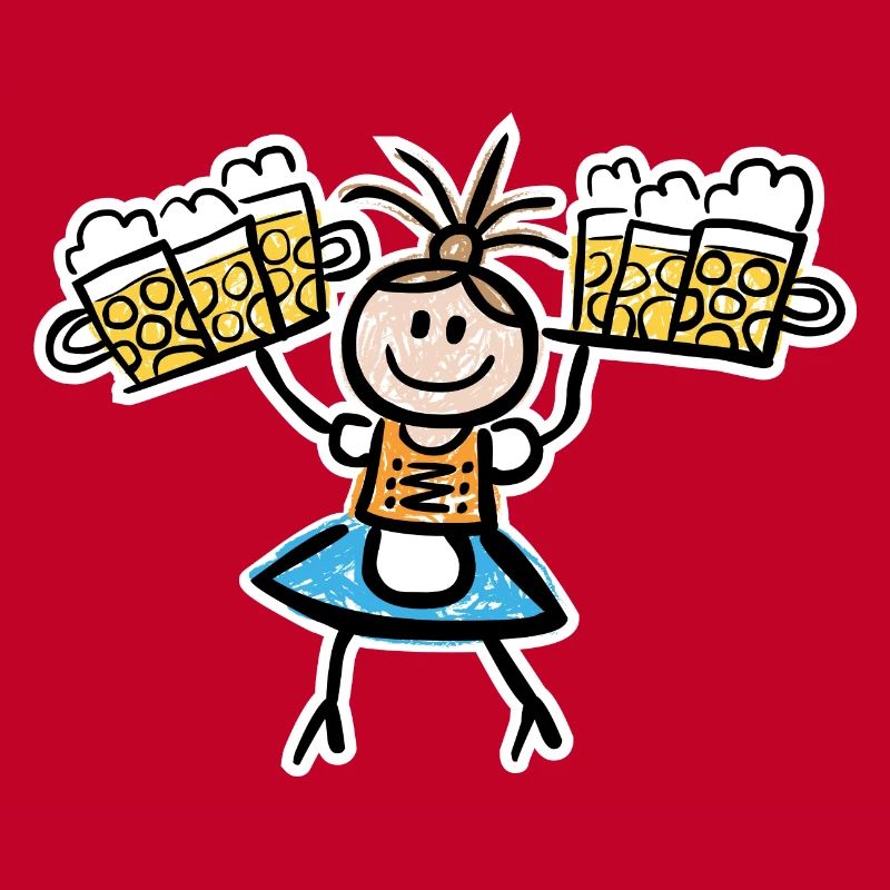 Kellnerin im Dirndl mit Biertablett