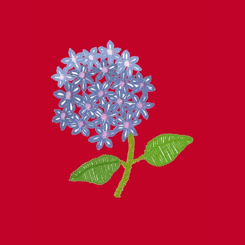 embroidered hydrangea