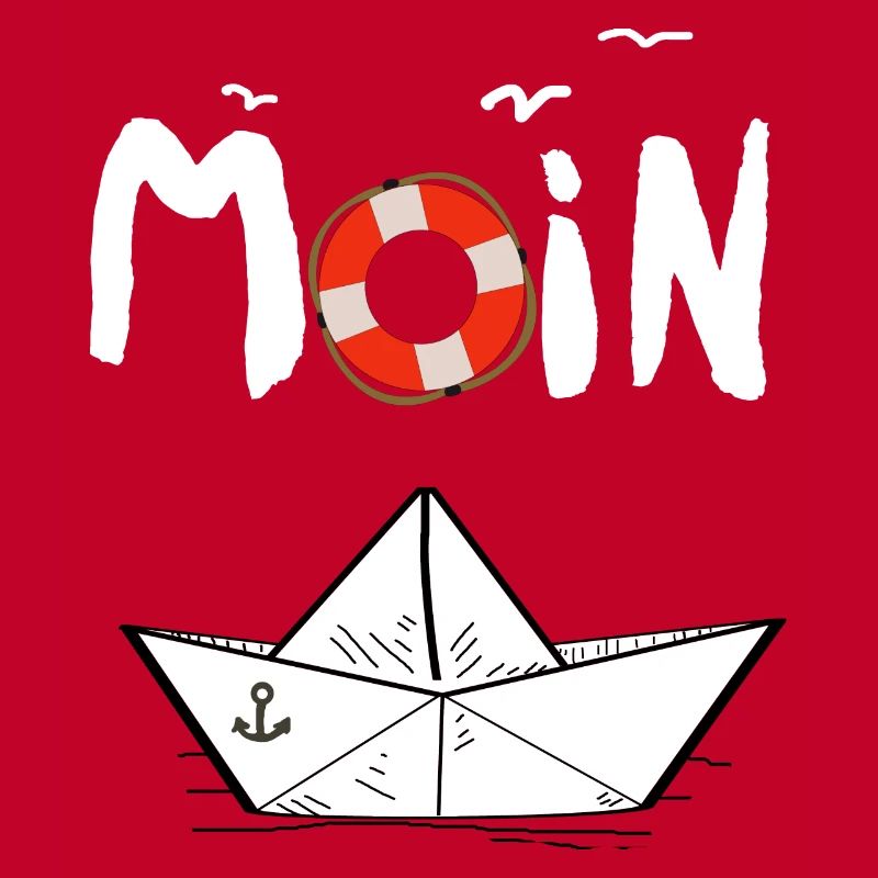 Moin Möwen Rettungsring Papierboot Schiff