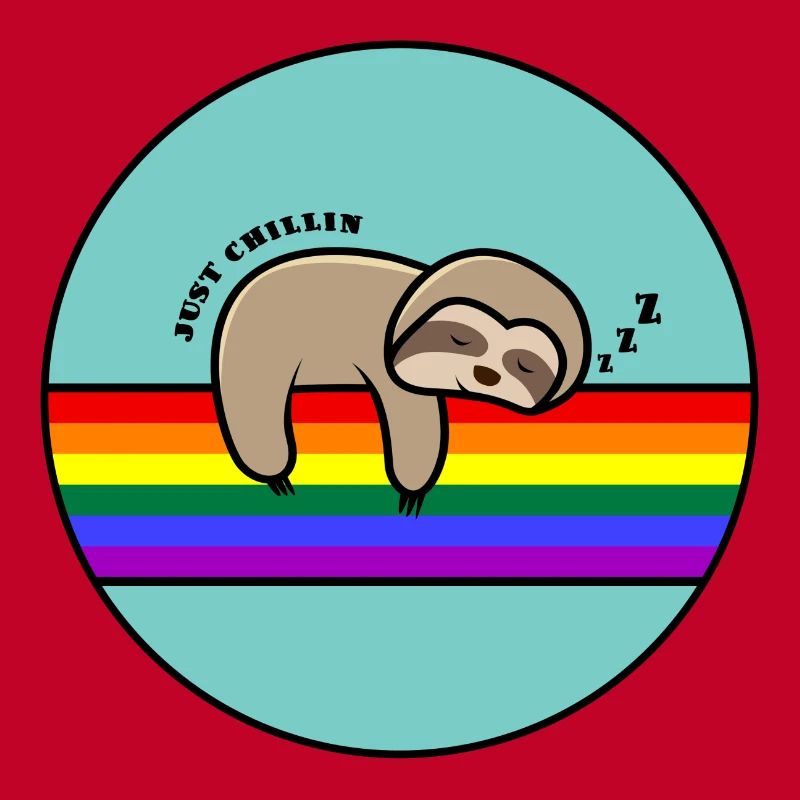 Just Chillin Sloth / Sloth Snoozing On A Rainbow